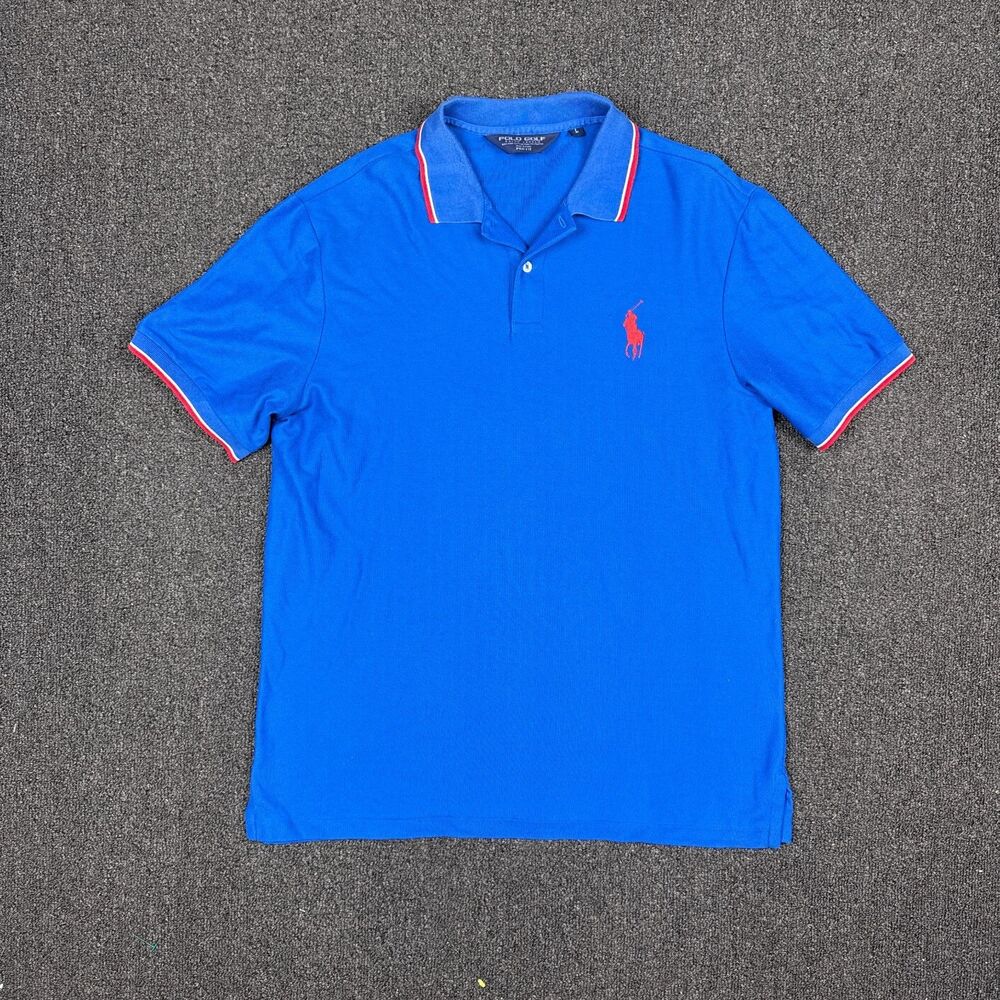 Polo Ralph Lauren Big Pony Polo Shirt Mens Blue Short Sleeve Size Large